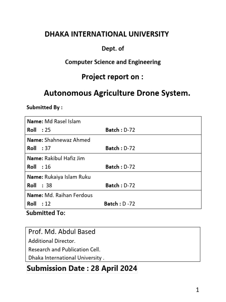 Agriculture Drone System Projrct Rasel 2 | PDF