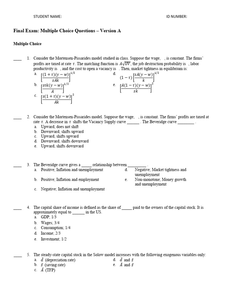 Final Exam Fall 2017 | PDF