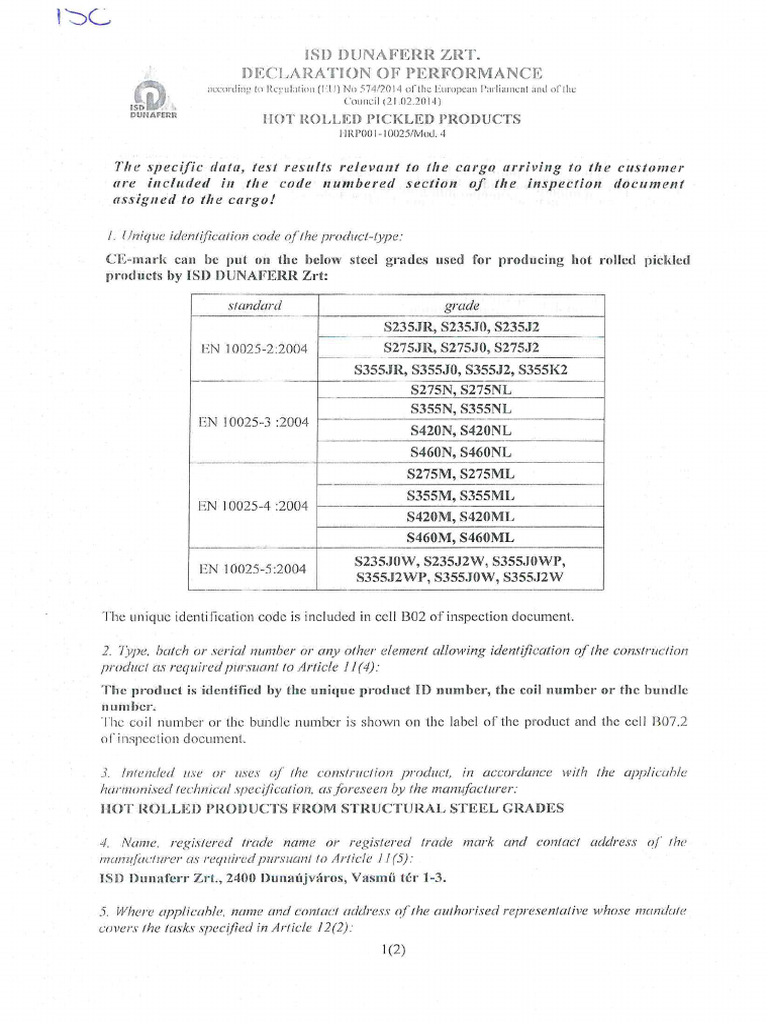 International Steel Company Isc | PDF