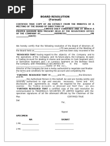 Board Resolution Template Word 18