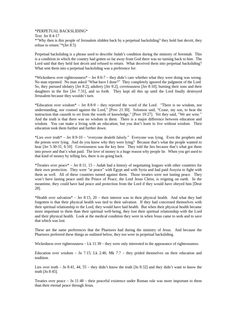 Perpetual Backsliding | PDF