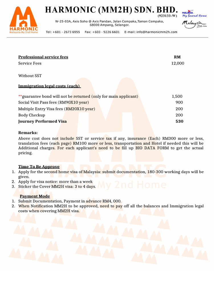 MM2H Fees | PDF