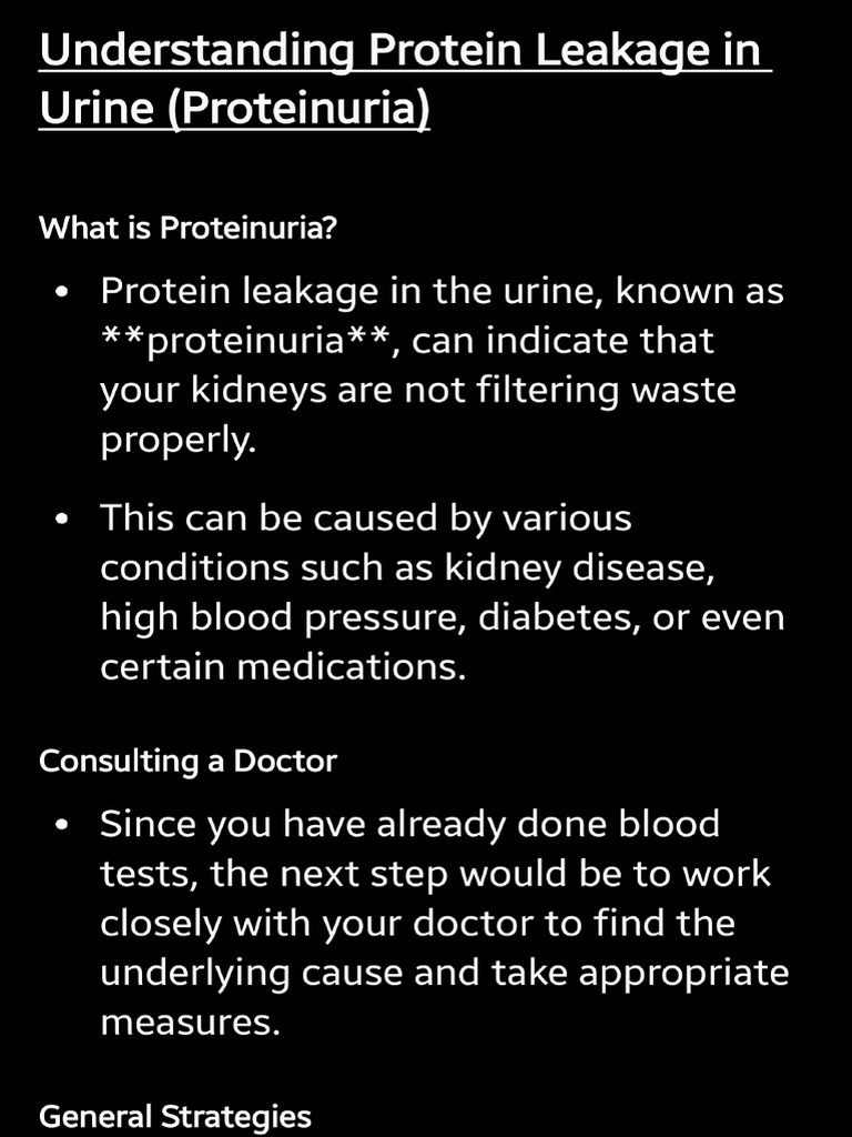 Protein Leakage in Urine | PDF