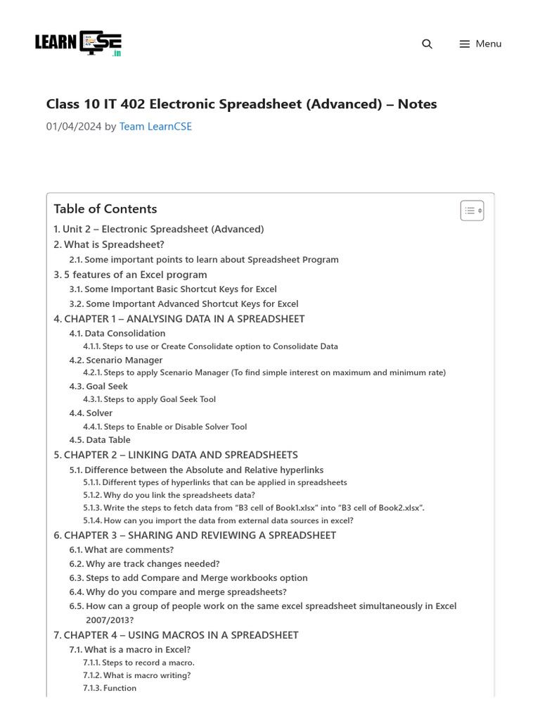 Class 10 It Part A Pdf