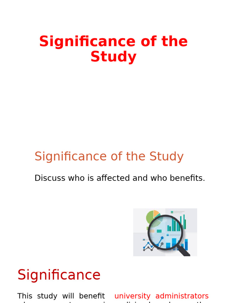 Significance of the study definition pdf
