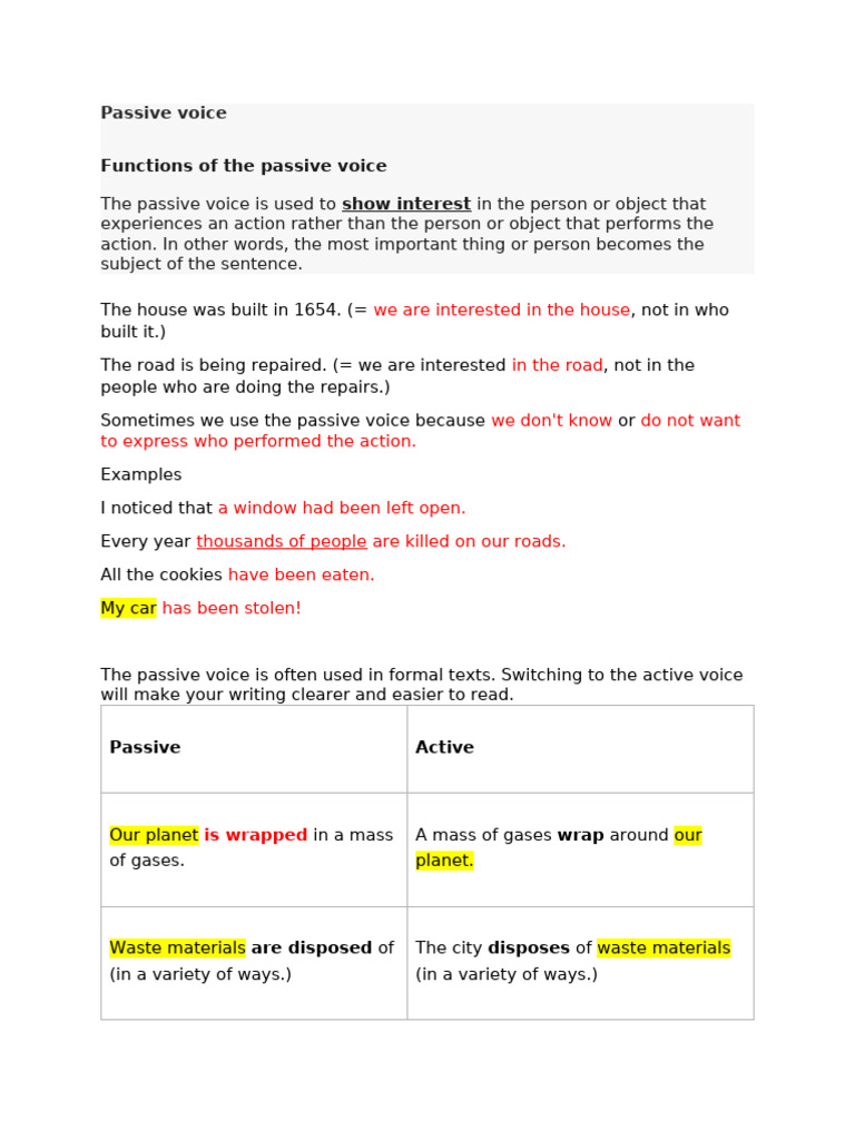 Passive Voice Pdf
