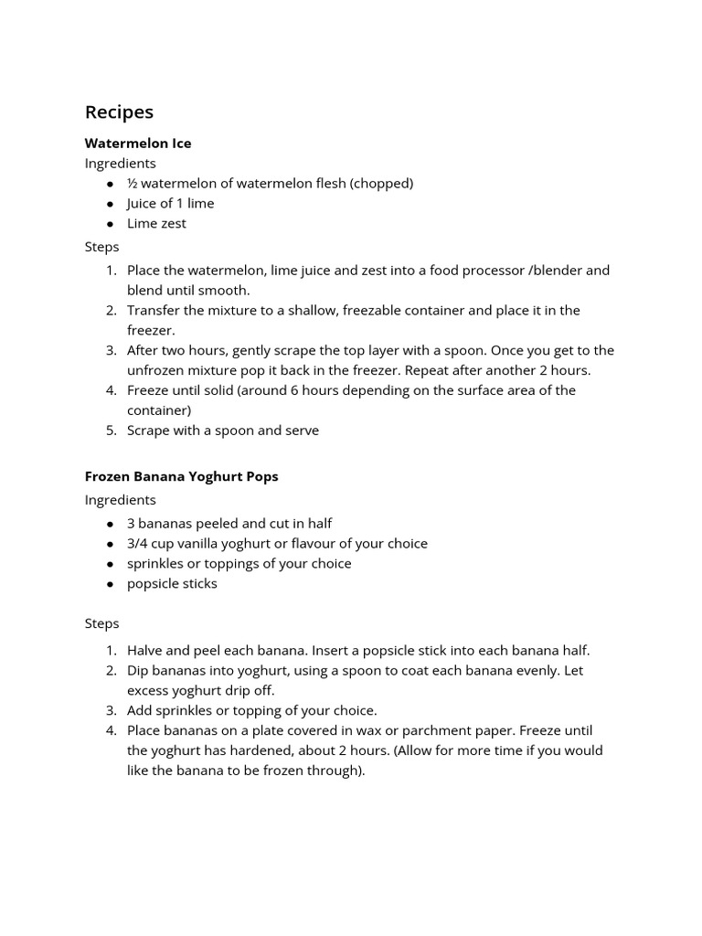 Recipes Notes | PDF