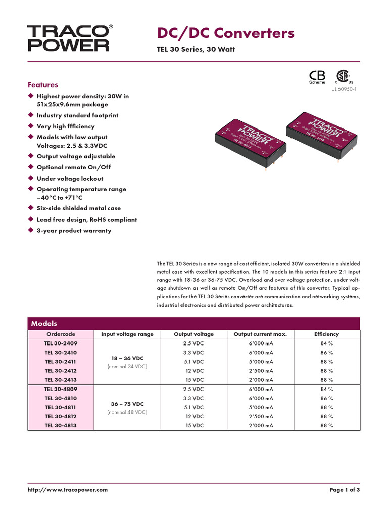 Tel30 Datasheet | PDF