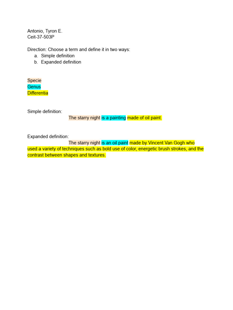 Simple and Expanded Definition | PDF