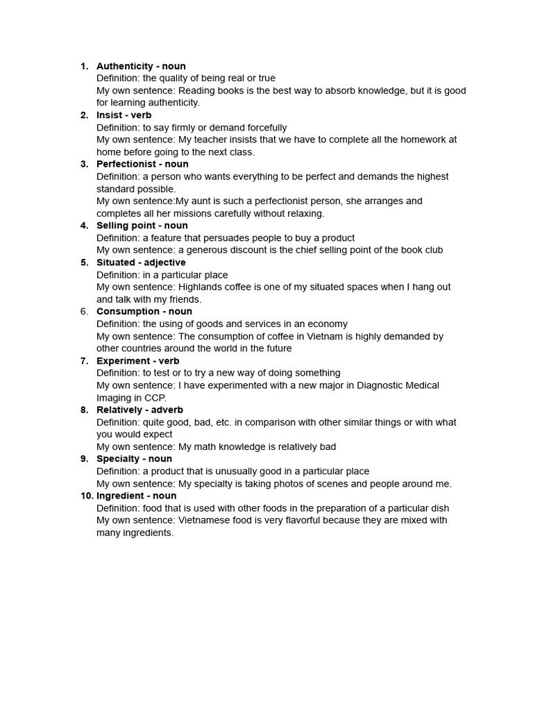 Vocabulary Journal | PDF