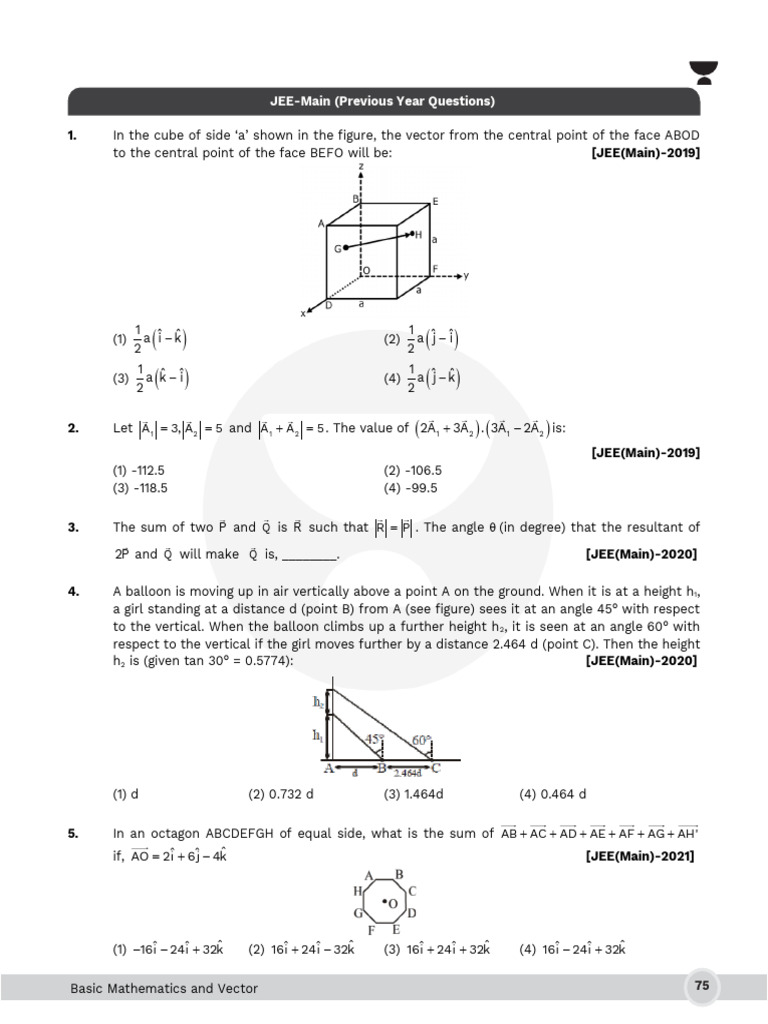 Physics Basic Mathematics Vector | PDF