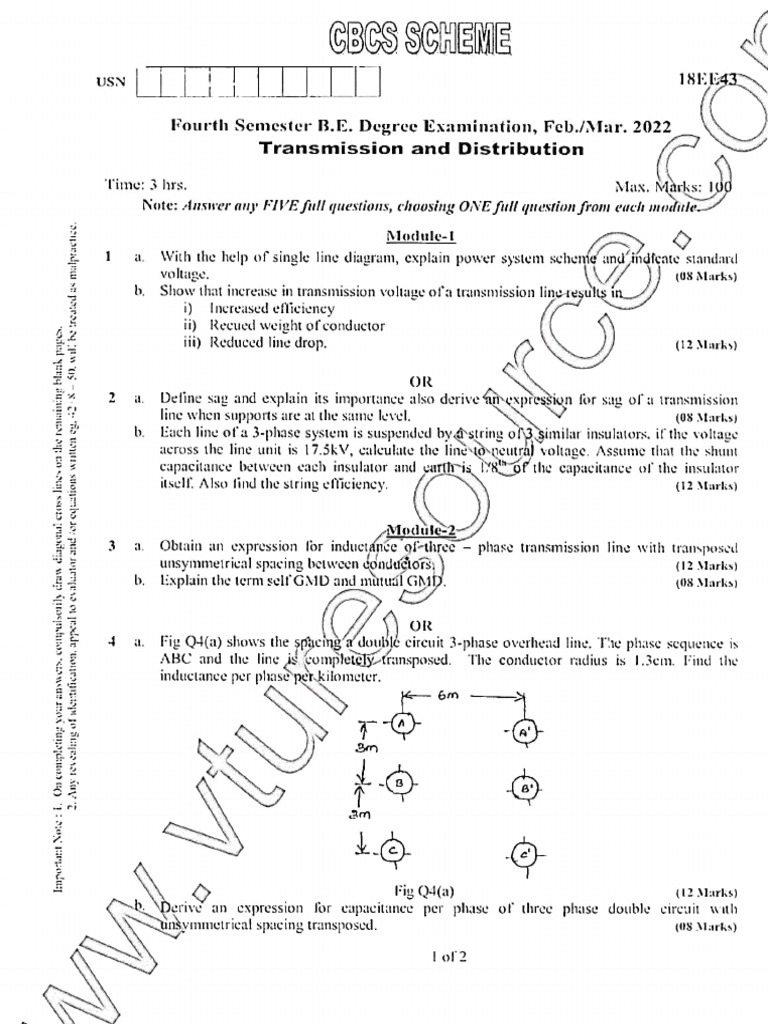 Transmission and Distribution Exam Guide | PDF | Electric Power ...