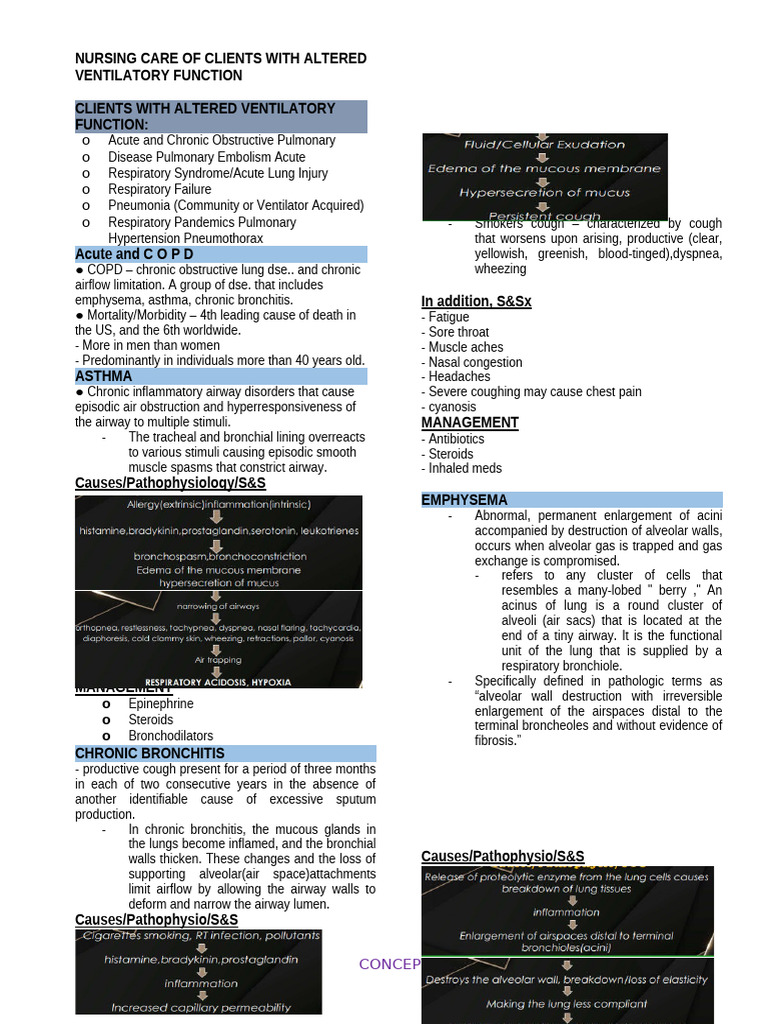 Nursing Care of Clients With Altered Ventilatory Function | PDF