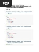 C Program To Check Odd or Even Using Modulus Operator