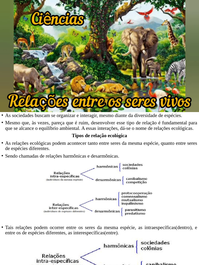 A Interação Entre Os Seres Vivos | PDF