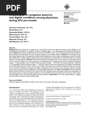 Analysing EHR Navigation Patterns and Digital Workflows Among Physicians During ICU Pre-rounds