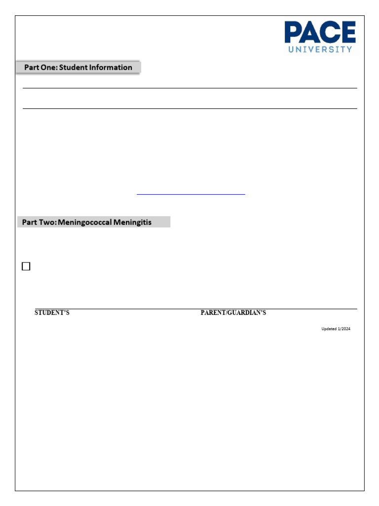 Student accounts meningitis waiver form pdf