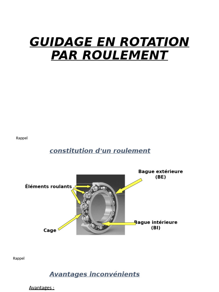 3A - Guidage en Rotation Par Roulement - (WWW - Diploma.ma) | PDF