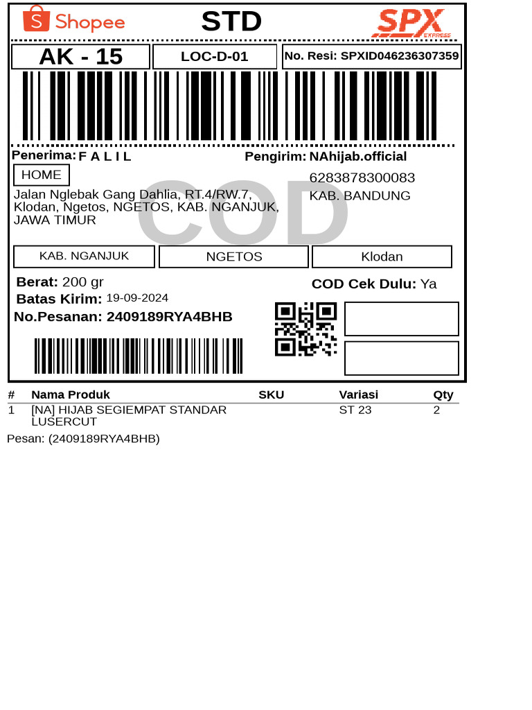 Label Pengiriman | PDF
