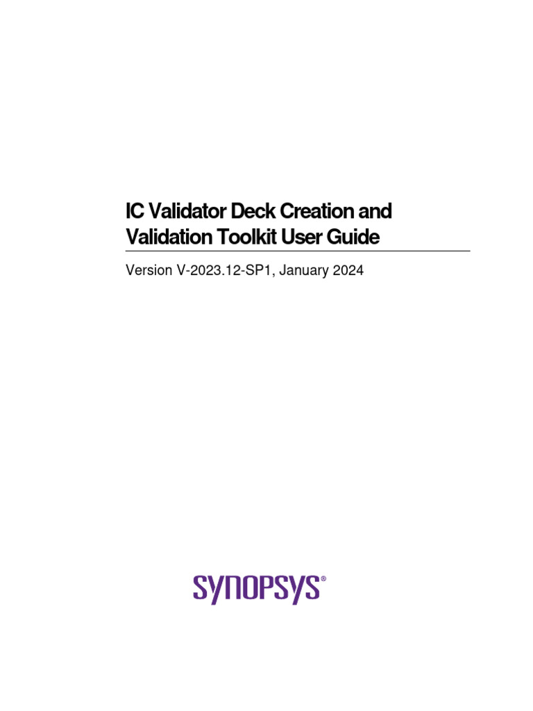 IC Validator Deck Creation and Validation Toolkit User Guide | PDF