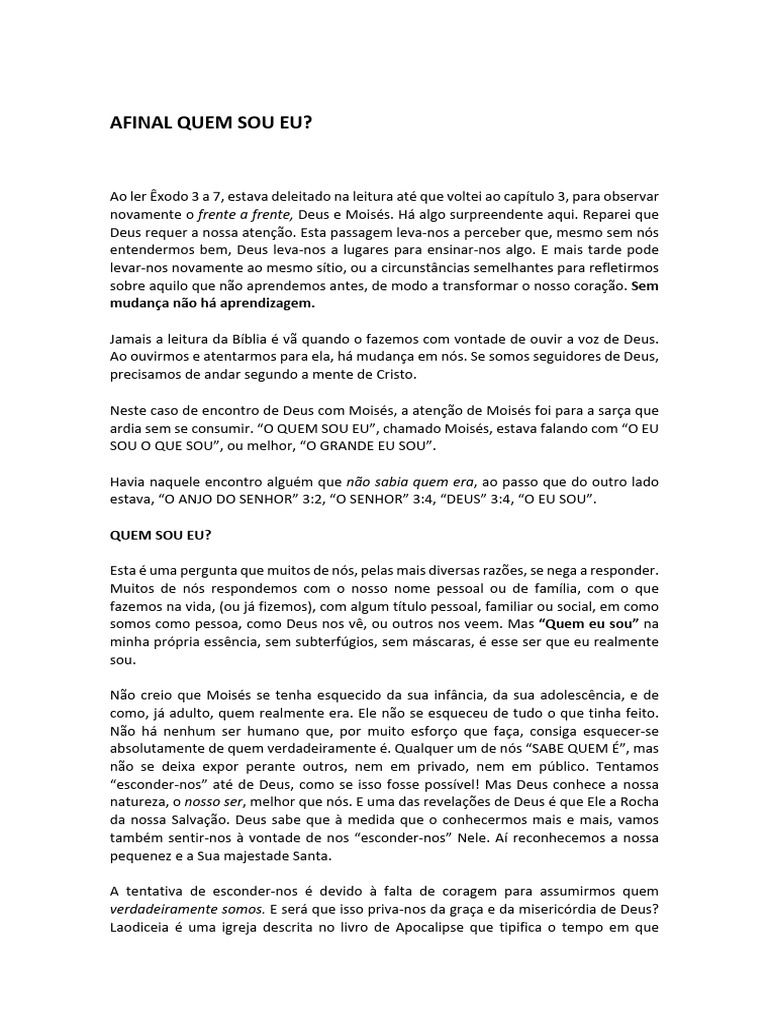 Quem Sou Eu | PDF
