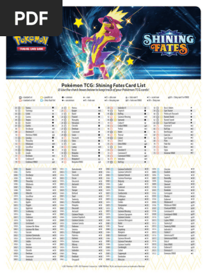 shining fates booster box card list Complete Master Set 2021 (263 Cards Total) Dive into the vibrant world of Pokmon battles with the Sword FULL Shining Fates Set List
