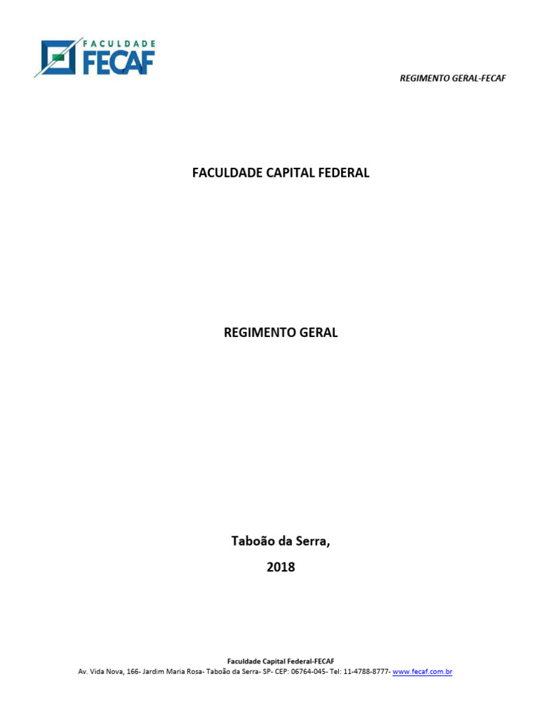 Regimento Fecaf | PDF