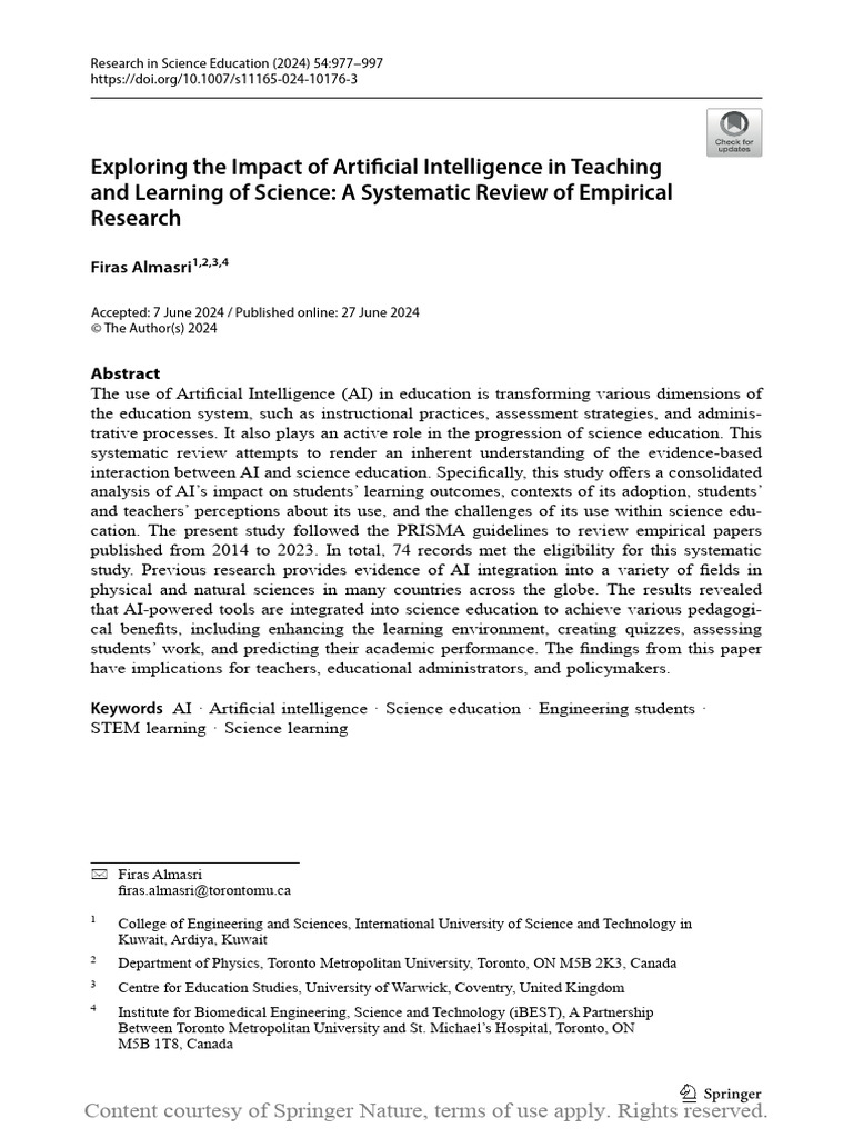Exploring The Impact of Artificial Intelligence in | PDF