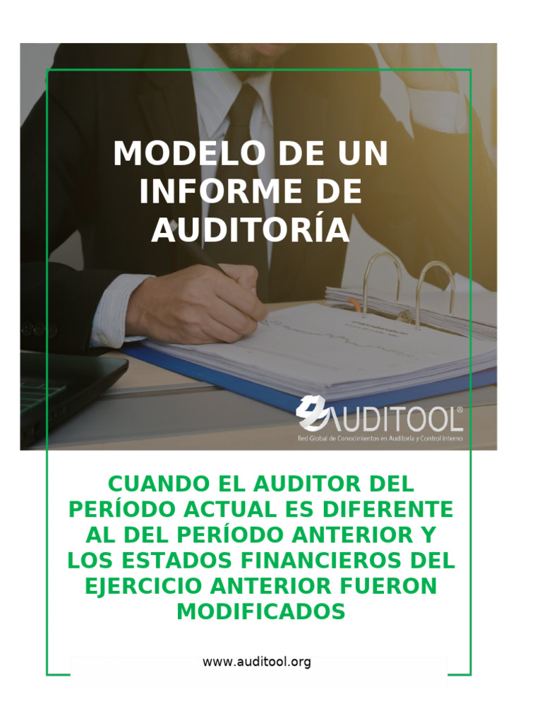 Modelo de Un Informe de Auditoria Cuando El Auditor Del Periodo Actual ...