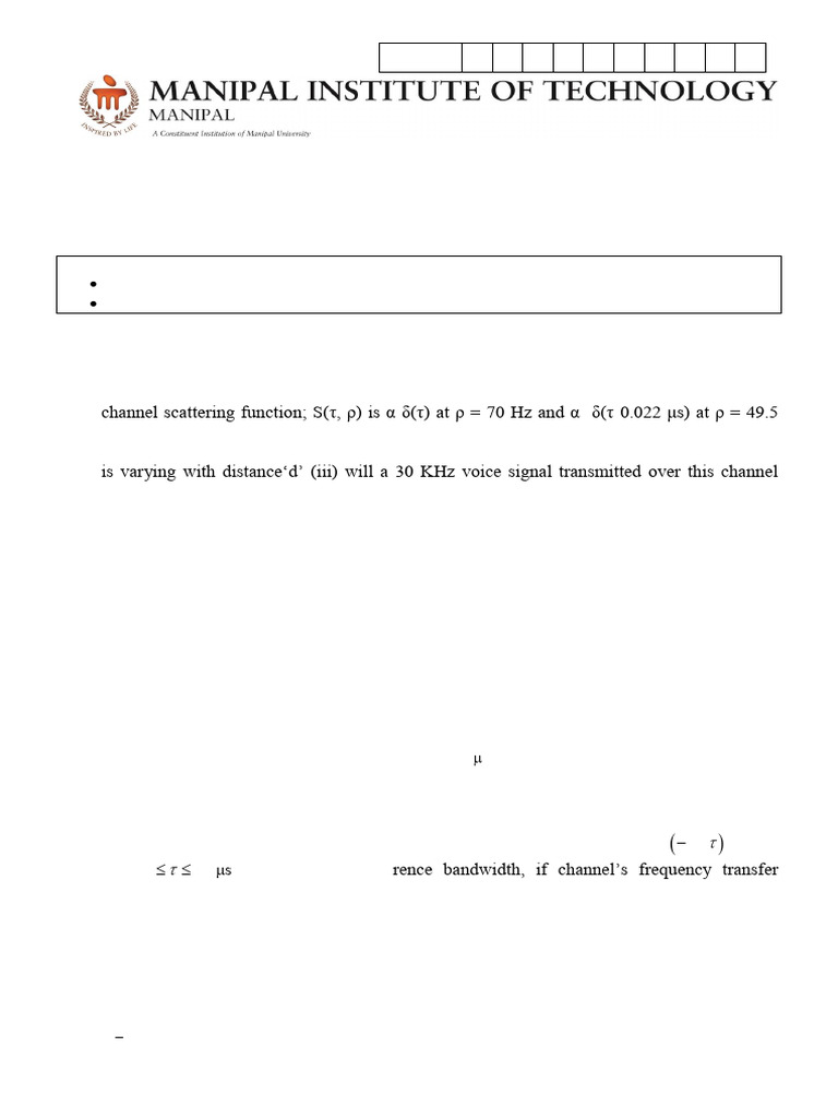 Wireless Communications 9ECE 4101) (Makeup) | PDF | Wireless | Radio ...