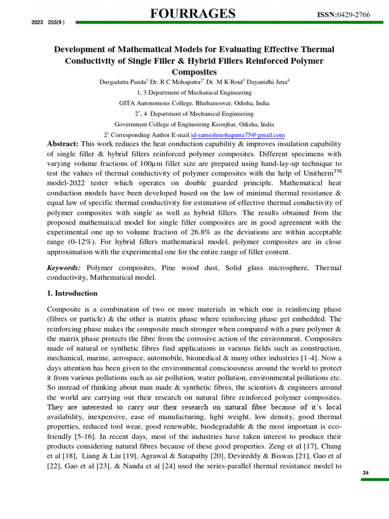 Development of Mathematical Models For E | PDF