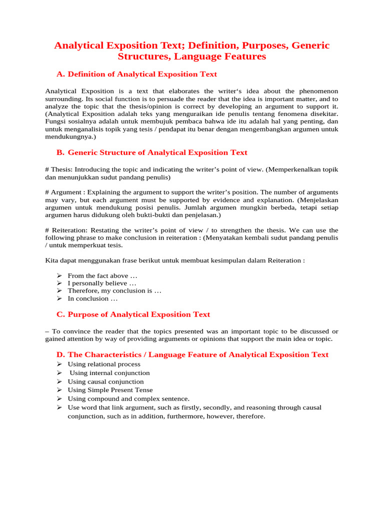 Analytical Exposition Text | PDF