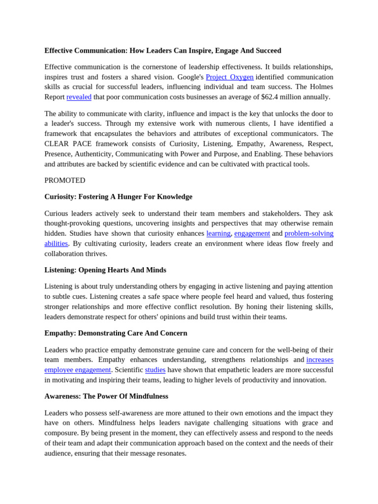 Mastering Leadership Communication Skills | PDF | Communication ...