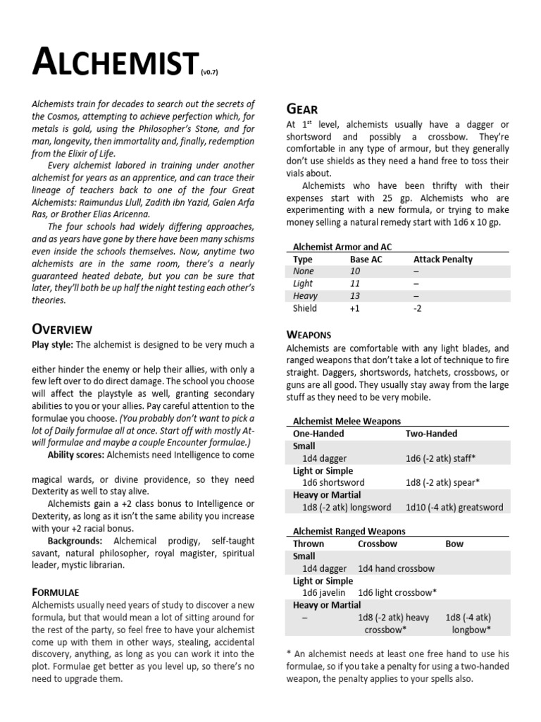 Alchemist v0.7 | PDF