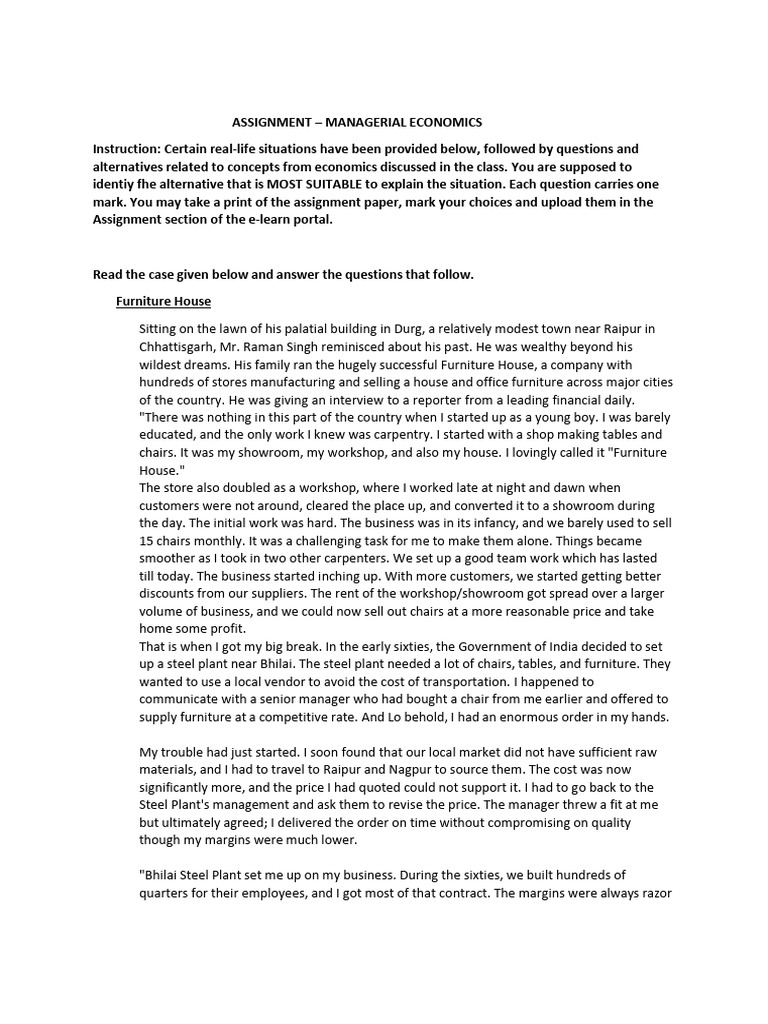 ME Assignment | PDF | Demand | Supply (Economics)