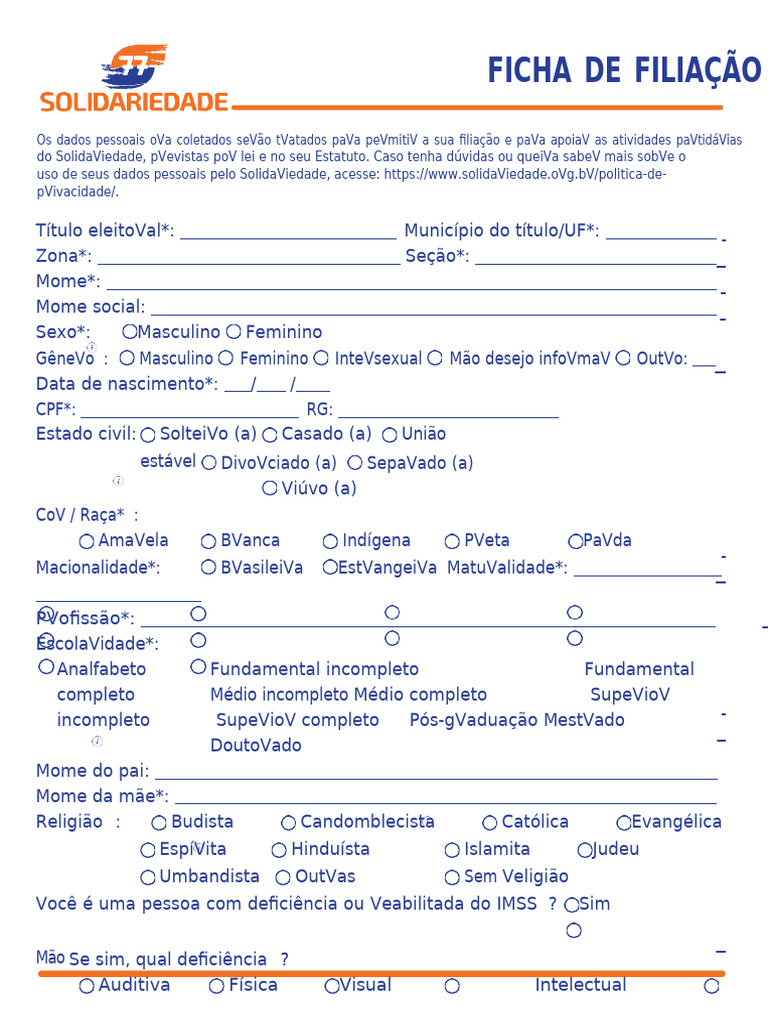 Ficha de Filiacao | PDF