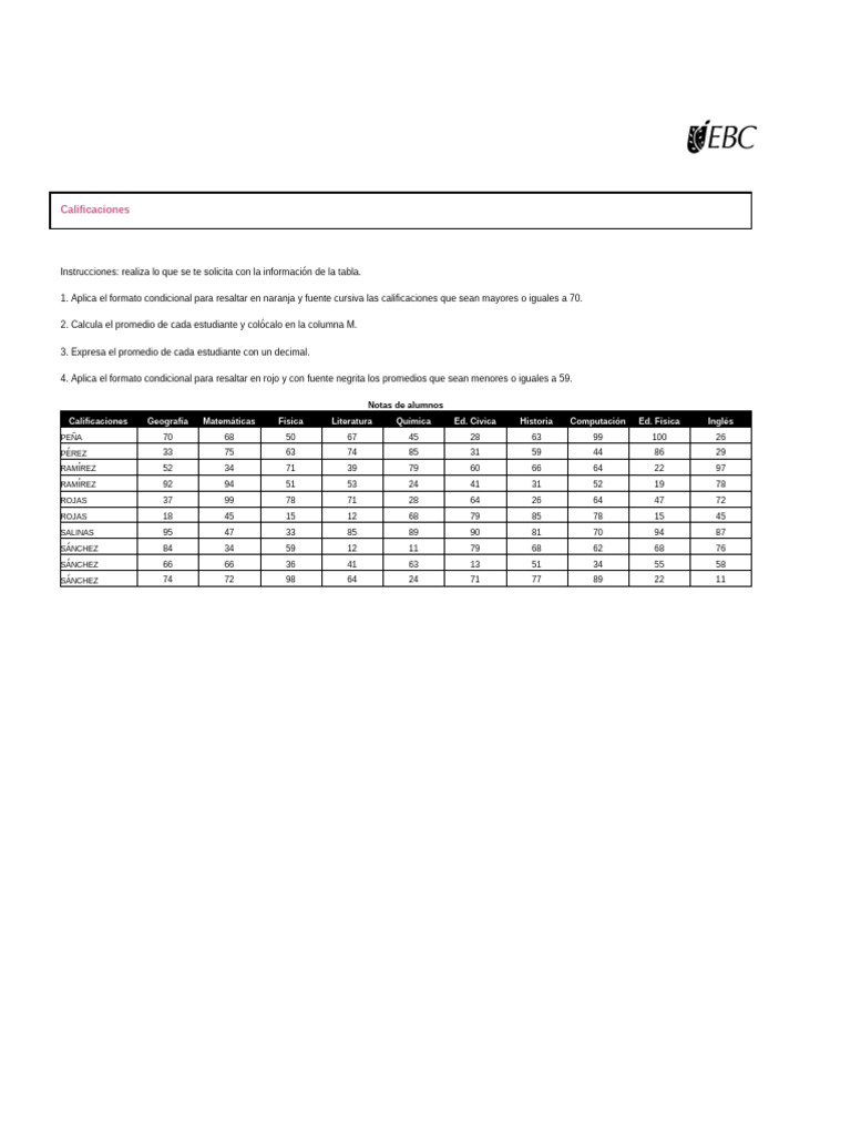 Formato condicional pdf