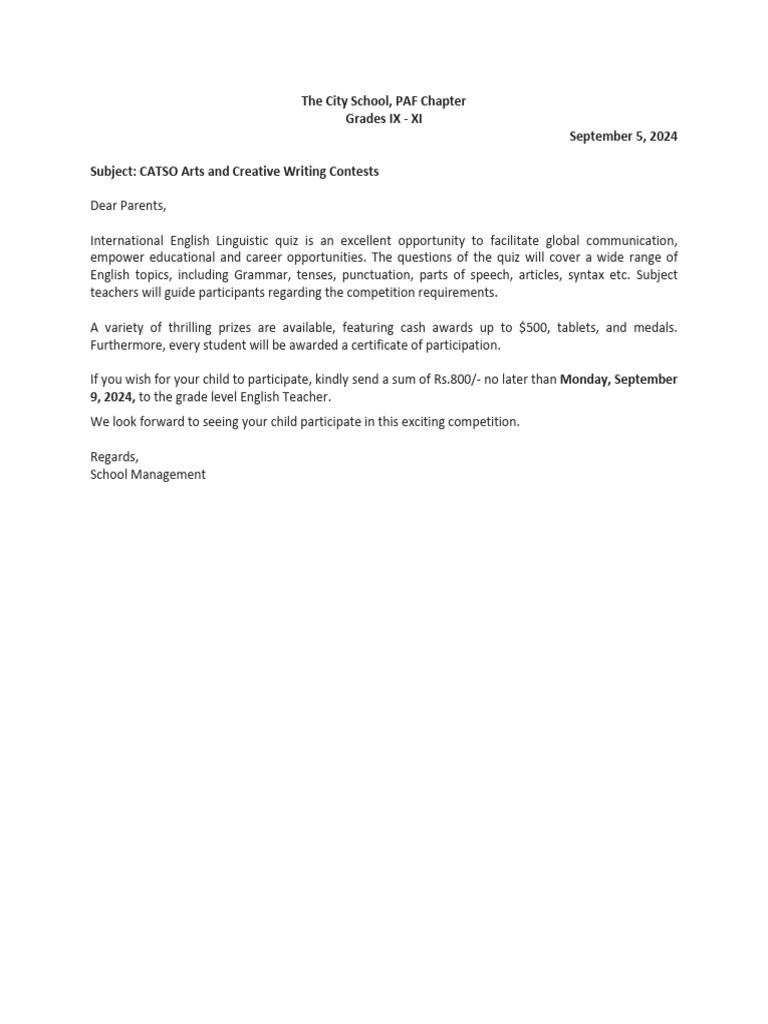 CATSO Circular | PDF