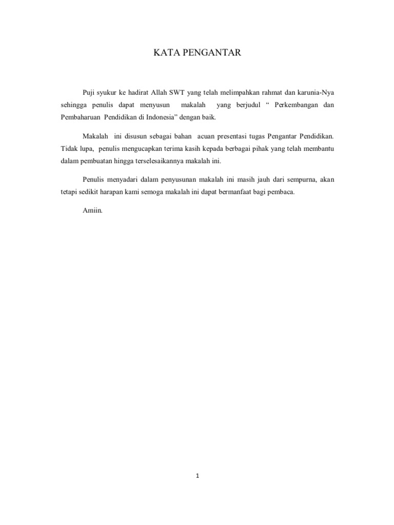 Makalah Pembaharuan Pendidikan Menjawab Soal