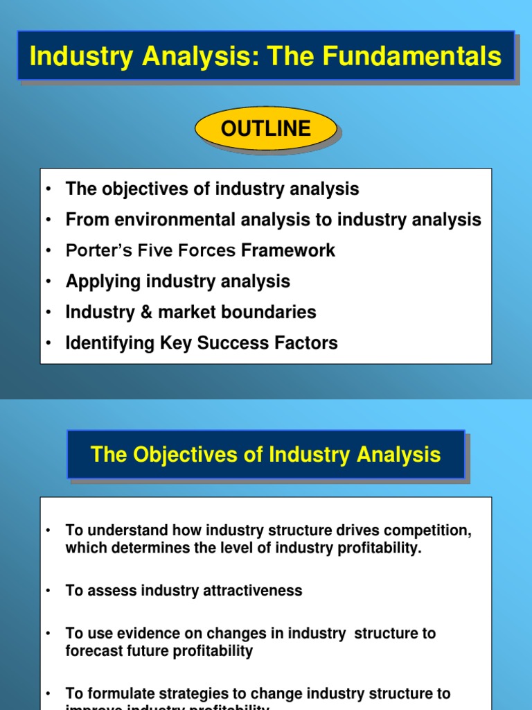 Industry Analysis Fundamentals and Frameworks | PDF | Competition ...