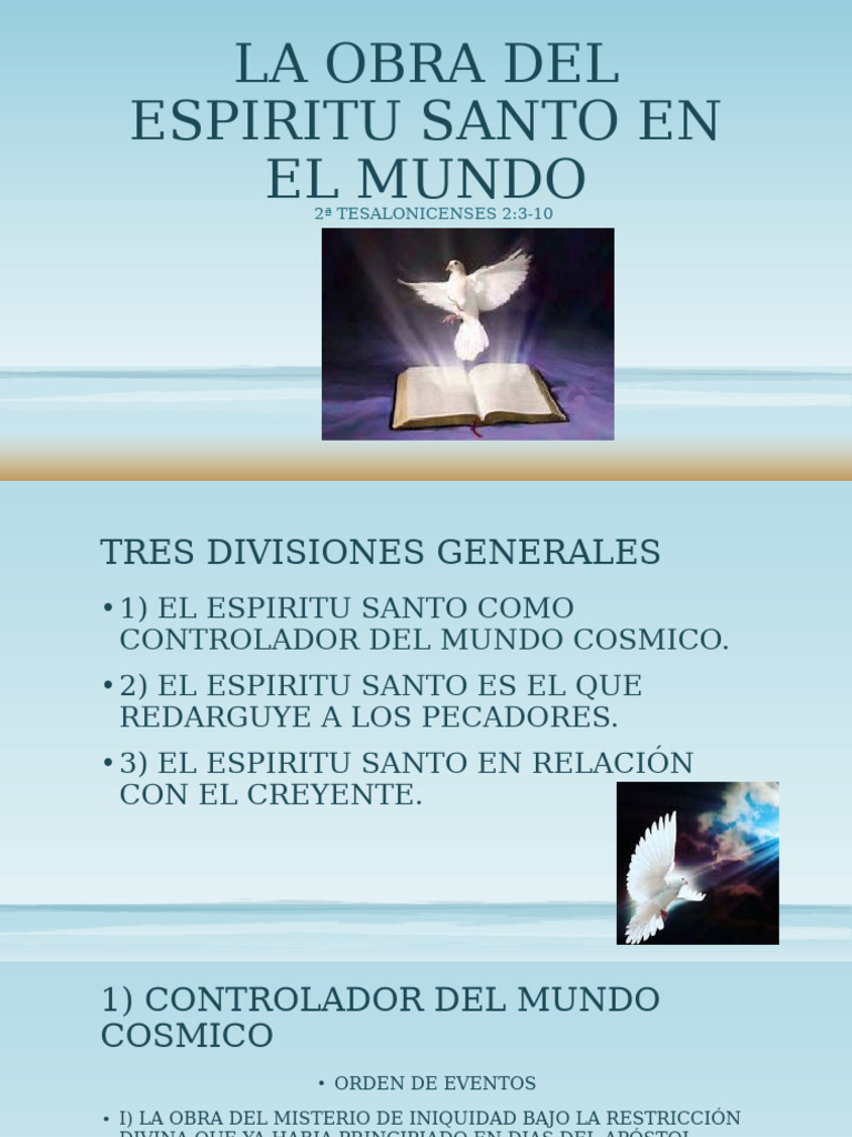 La Obra Del Espiritu Santo en El Mundo | PDF