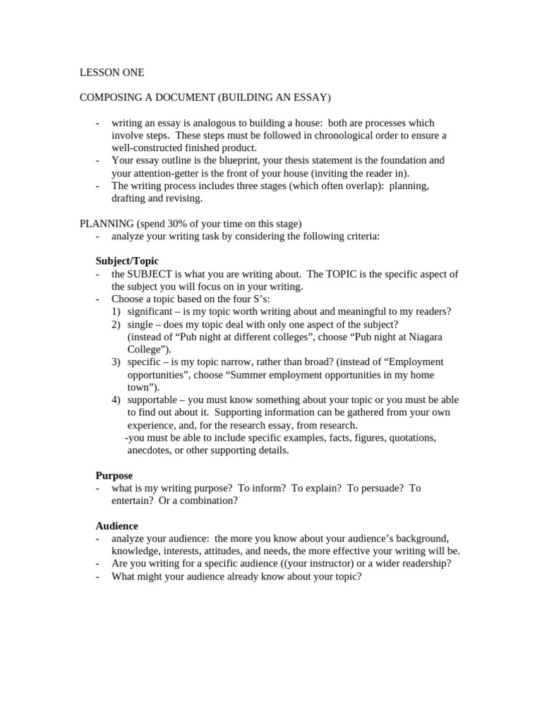 Building An Essay | PDF
