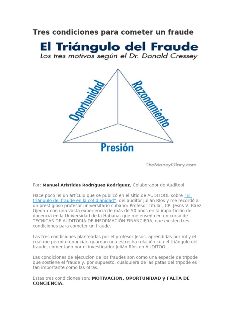 Tres Condiciones para Cometer Un Fraude | PDF