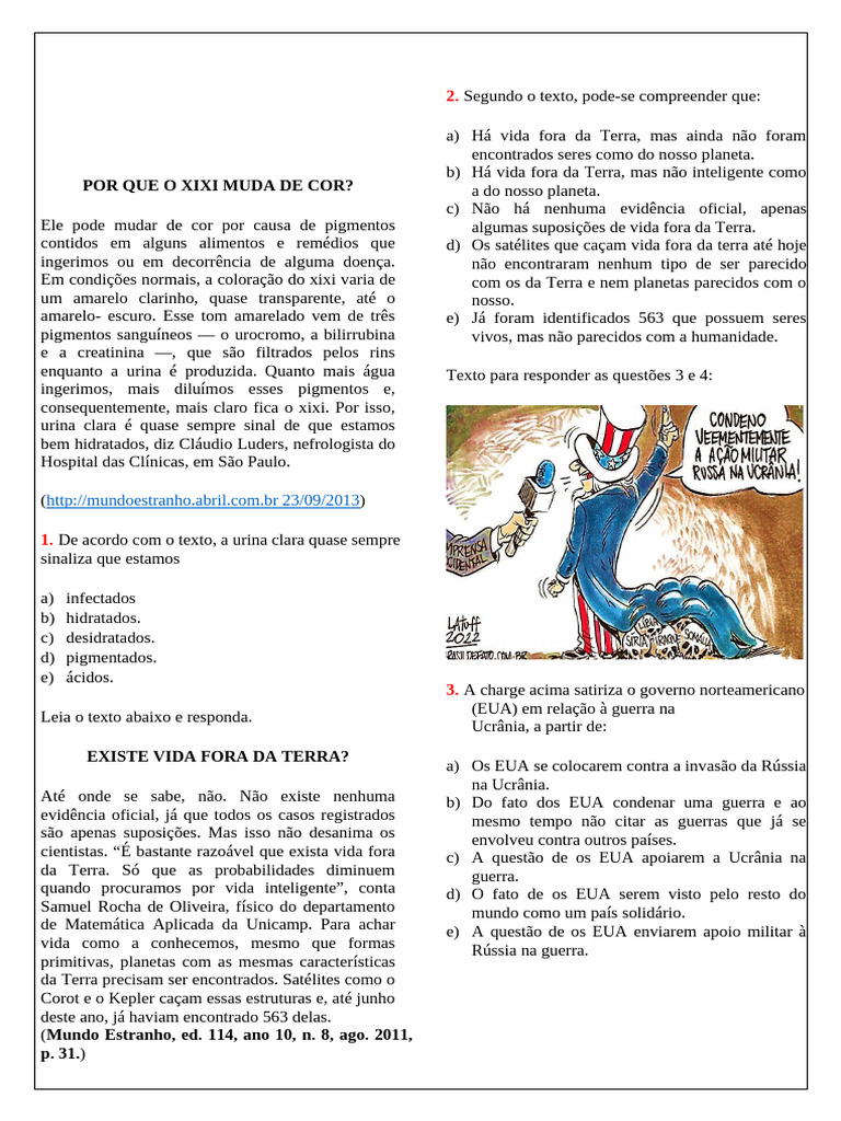 Atividades Interpretação Enem | PDF