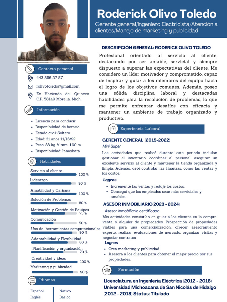 CV Roderick Olivo Toledo | PDF