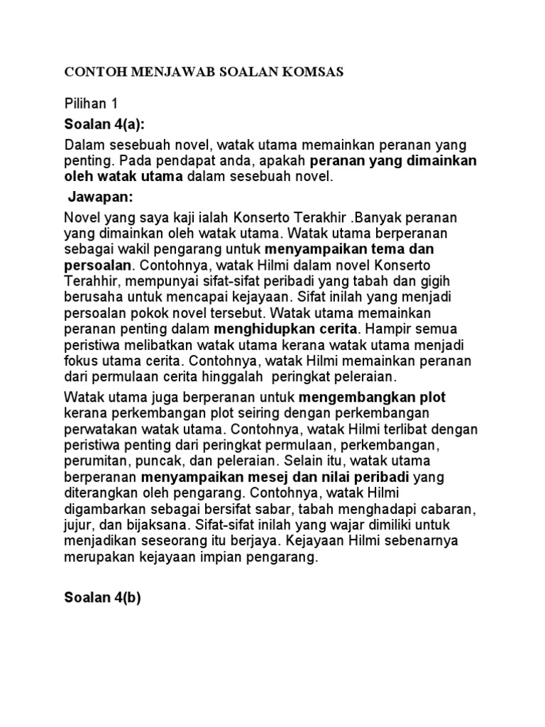 Komsas Bahasa Melayu Tingkatan 5 Pdf