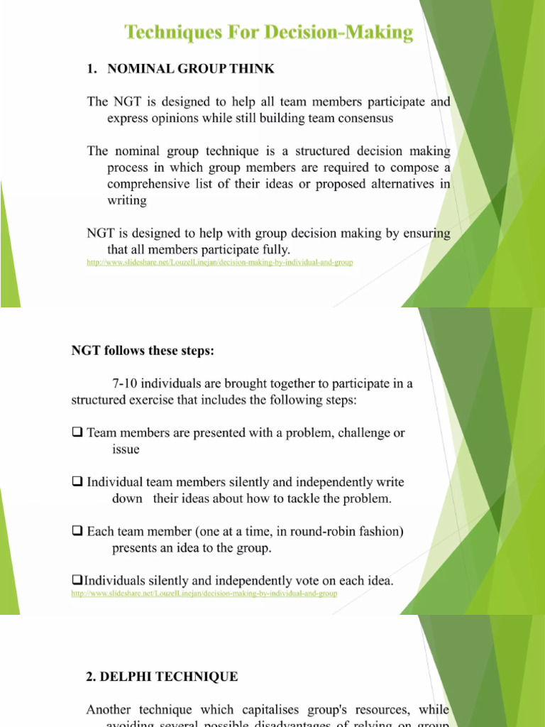 Decision making techniques for bi pdf