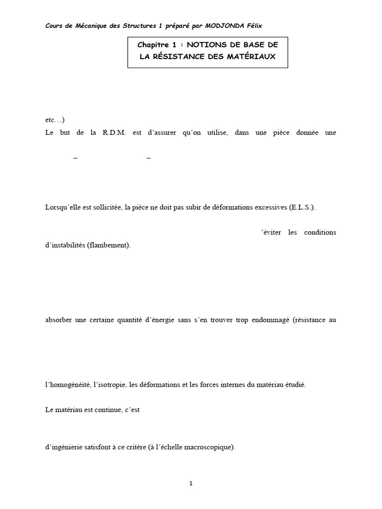 Cours RDM1 - 095636 | PDF