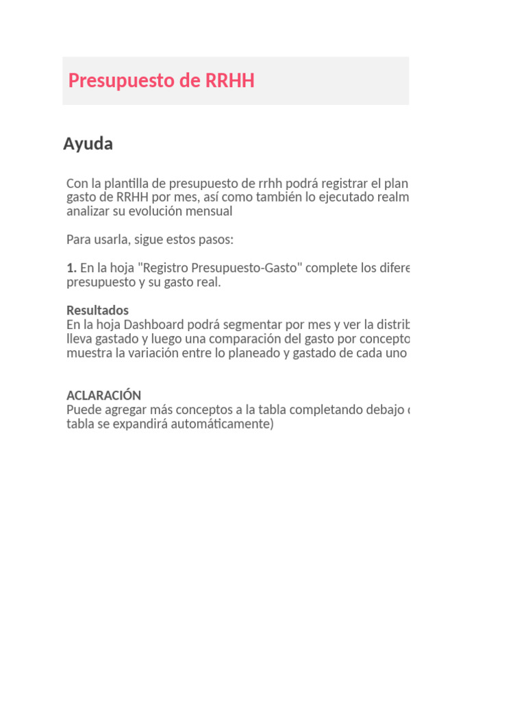 Presupuesto de rrhh en excel 1 pdf