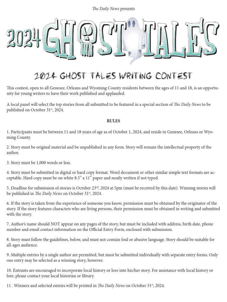 2024 Ghost Tales Contest for Teens | PDF | Ghost Stories | Social Science